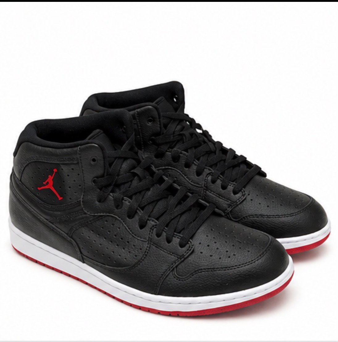 Jordan Men’s Black/Red Mid-Top Basketball Sneakers - Size US 14