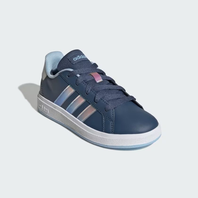 Adidas Grand Court Women’s Navy Iridescent 3-Stripes Sneakers - Size US 5.5