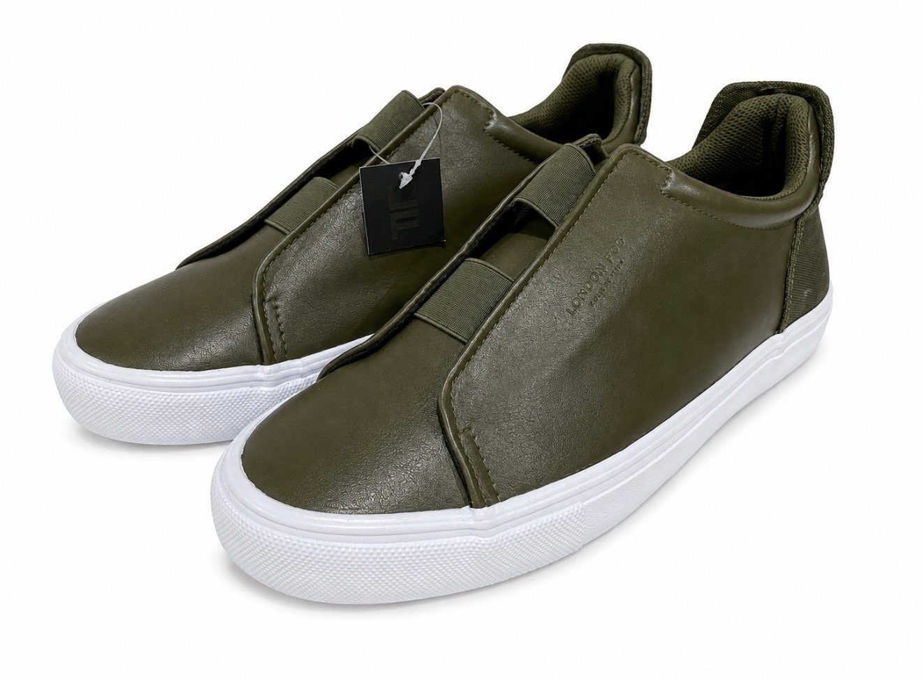 London Fog Olive Green Slip-On Casual Sneakers - Size US 13