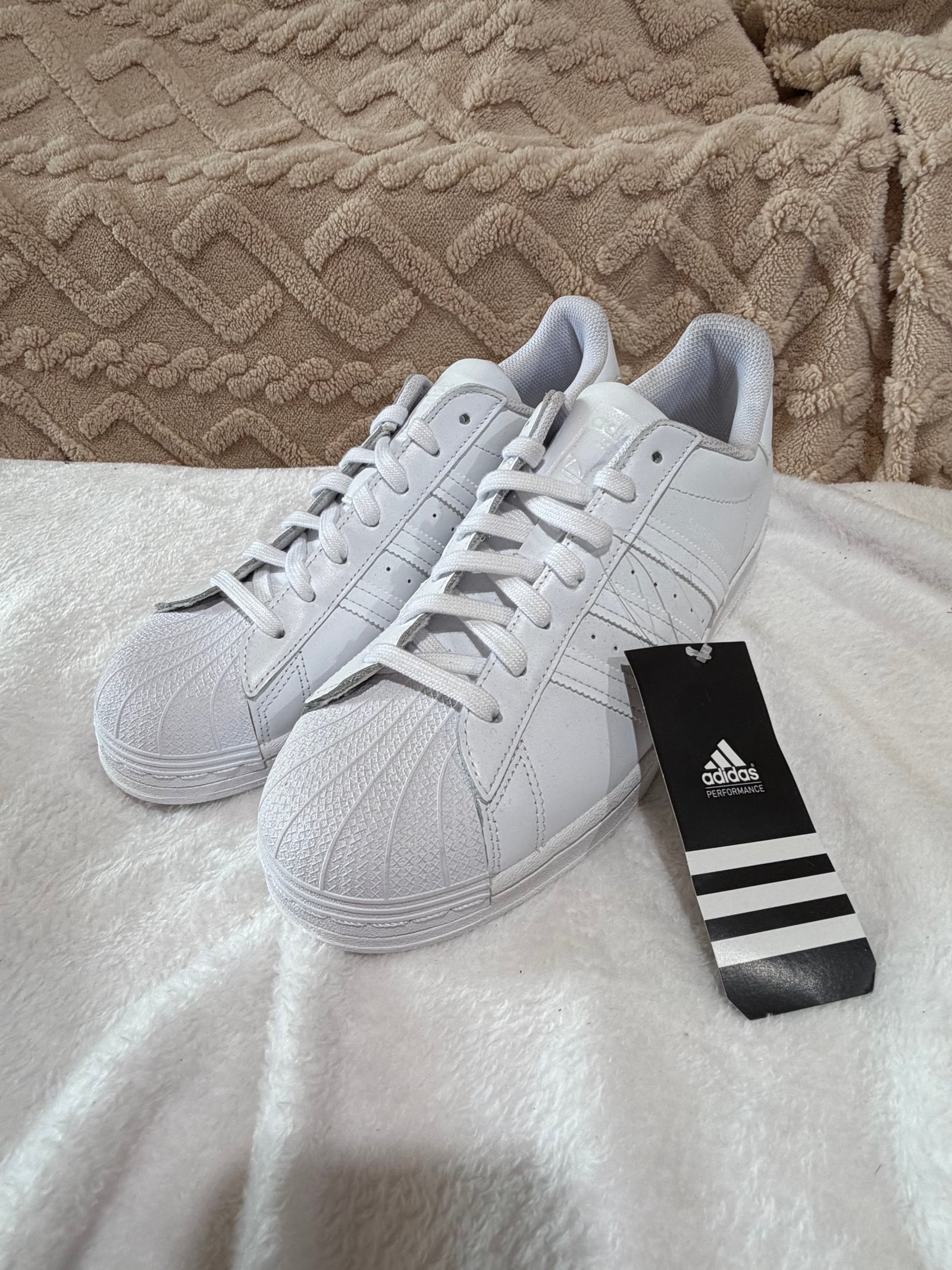 Adidas Superstar White Leather Sneakers – US Size 10.5