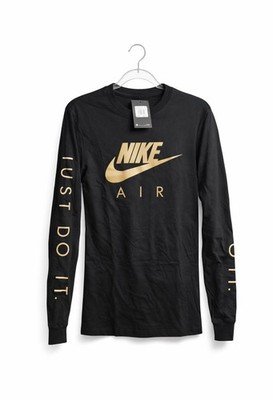 Nike Black Shirt with Gold Accents Reflective long sleeve New Size Small