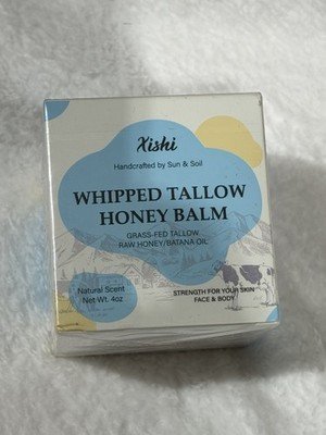 Xishi Whipped Tallow Honey Balm 4 oz Grass Fed Face & Body Moisturizer