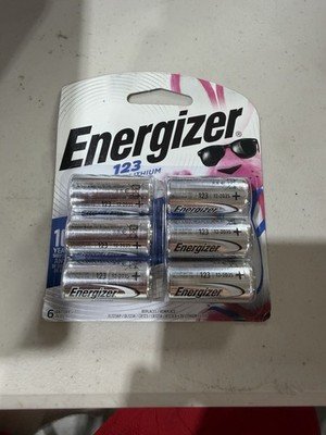 Energizer 123 CR123 Lithium Batteries 6 Counts Exp. 12-2035 Factory Sealed NEW