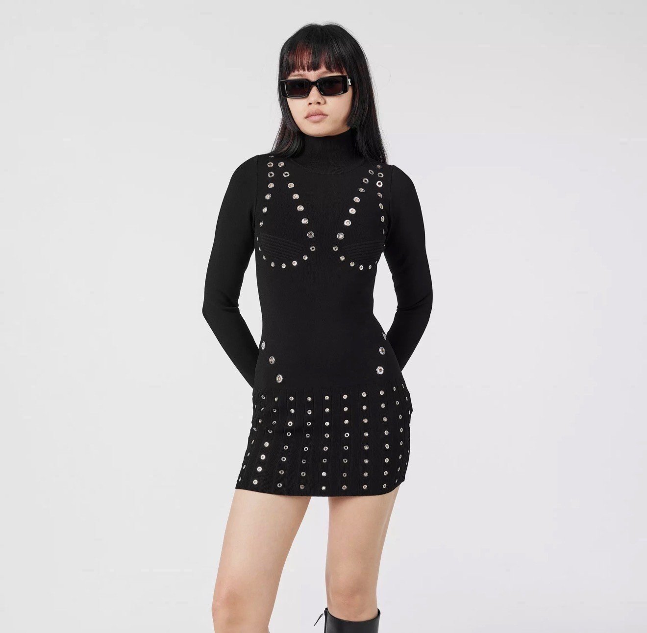 off-white eyelet mini dress