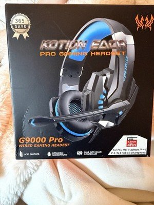 Kotion Each G9000 Pro Gaming Headset Gold Plated 3.5mm Laptop PC Mobile Tablet