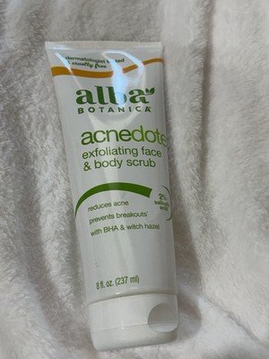 Alba Botanica Natural Acnedote Face and Body Scrub 8 Oz