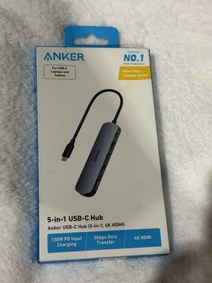 Anker 5-in-1 USB-C Hub 4K HDMI 100W PD 5Gbps USB Adapter for Laptop New