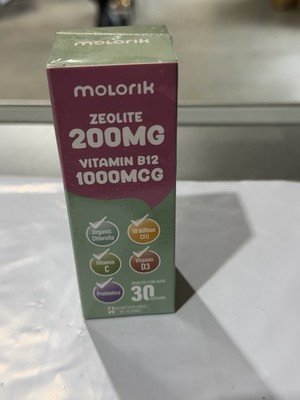 Molorik Zeolite Detox for Kids Adults, 200mg with 1000mcg Vitamin B12 60ml