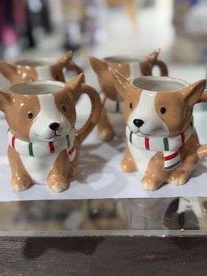Corgi Dog Coffee Mug Ceramic Christmas Scarf Cute Novelty Cup Holiday Gift
