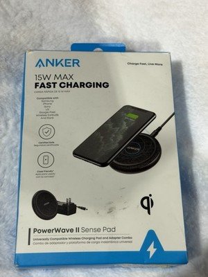 Anker PowerWave II Sense Pad 15W Qi Wireless Charging Pad New Open Box