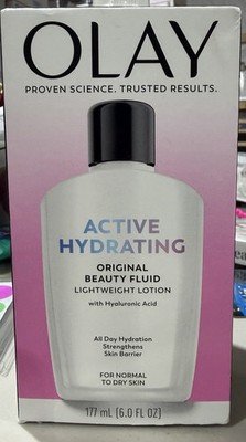 OLAY Active Hydrating Original Beauty Fluid Lotion 6 oz Hyaluronic Acid New