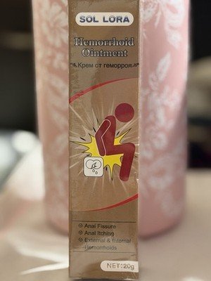Sol Lora Hemorrhoid Ointment 20g Anal Fissure Relief External & Internal Care