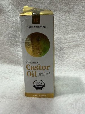 River Cosmetics Organic Castor Oil 2oz USDA Cold Pressed Hexane Free New Box