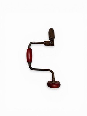Vintage Stanley Hand Brace Drill No. 965-10IN Red Wood Handles Manual  Drill USA