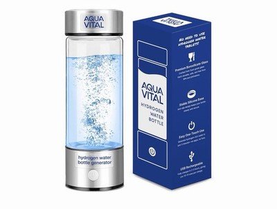 Aqua Vital Hydrogen Water Bottle 16 Oz Glass Generator SPE PEM Ionizer Machine