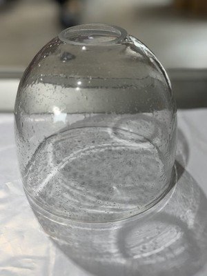 Clear Seeded Bubble Glass Lamp Shade Globe Replacement 2” Fitter Round