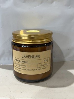 Lavender Scented Soy Wax Candle 3.5oz 100g Glass Jar Essential Oils New