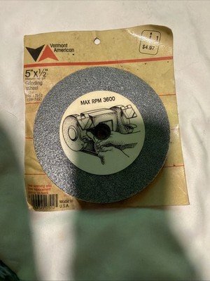 Vermont American No 17512 GW522 5” x 1/2” 60 Grit Grinding Wheel  NEW