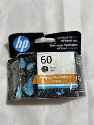 Genuine HP 60 Black Ink Cartridge NEW Damaged Box OEM Printer Ink