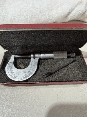 L.S. Starrett No. 230 Outside Micrometer 0-1” .0001” Graduation w/ Case & Wrench
