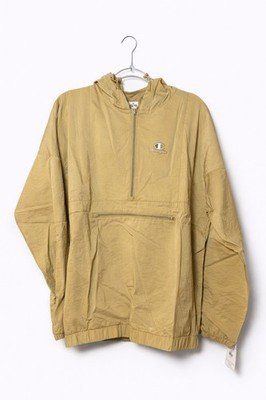 Champion Windbreaker Jacket Stadium Gear 1/2 Zip L Waterproof  Hooded Yellow