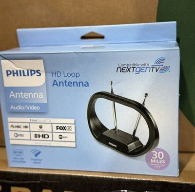 Philips HD Loop TV Antenna NextGen TV 30 Mile Indoor Antenna New Open Box