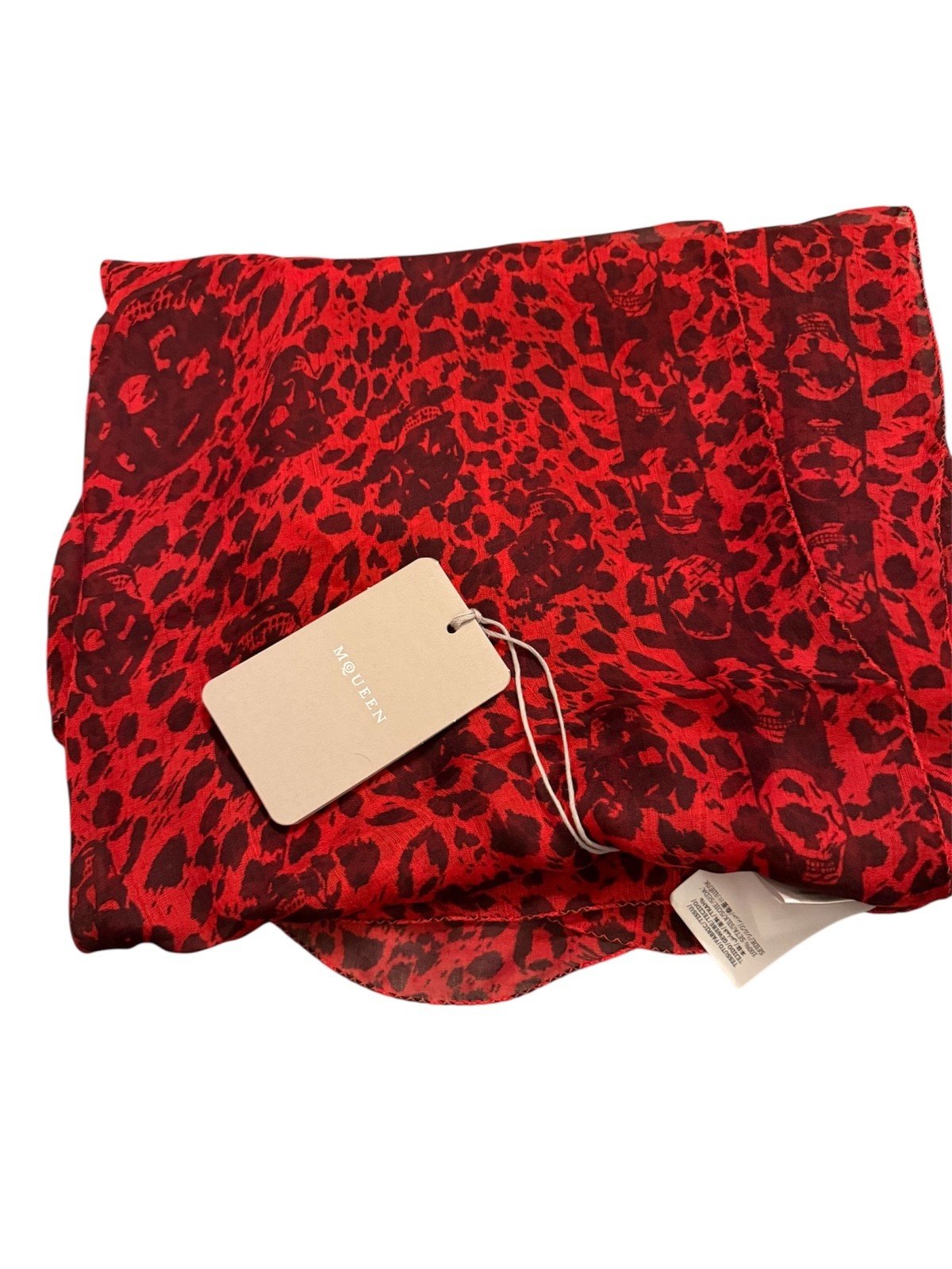 alexander mcqueen slik skull scarf